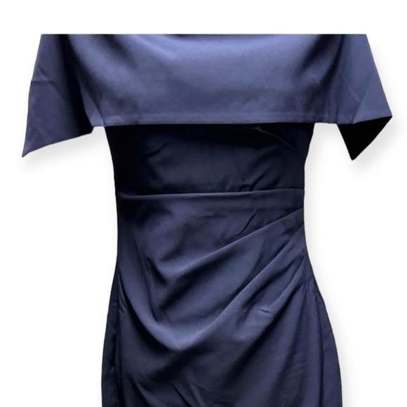 MARINA Navy Off-Shoulder Mini Dress - Picture 2 of 11